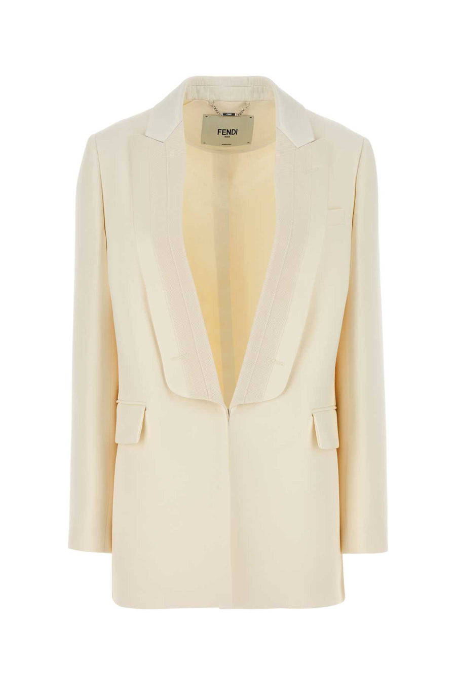 Fendi Bianco Exterior: 77% Wool 23% Silk Lining: 100% Viscose blazer in white