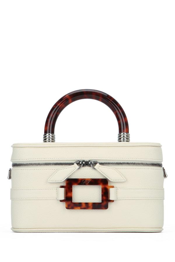 Roger Vivier Vivier Leather top handle bag in white