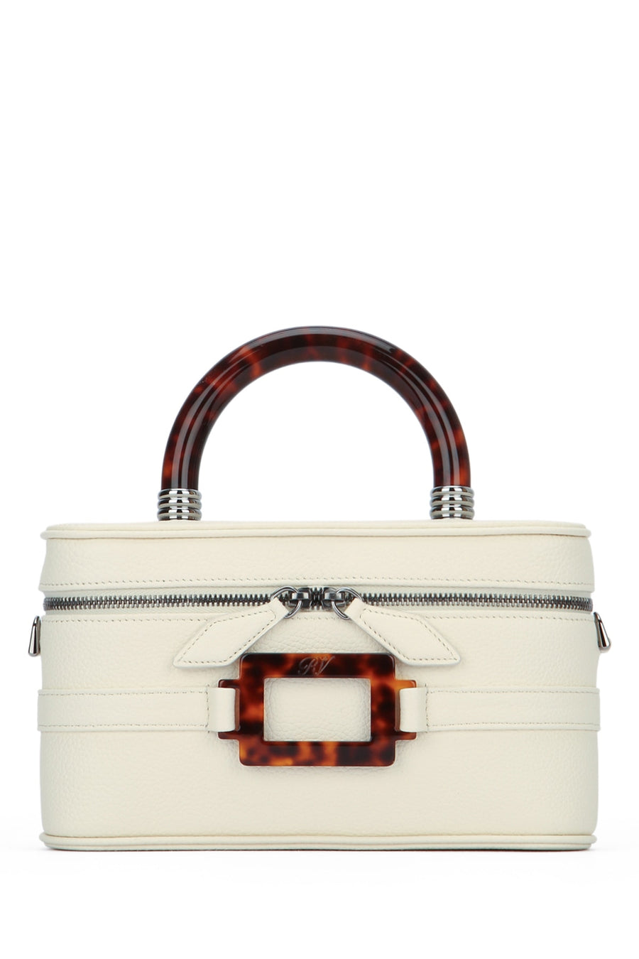 Roger Vivier Vivier Leather top handle bag in white