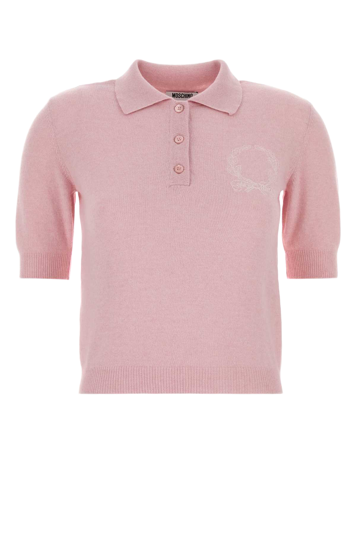 Pink Knit Polo Shirt Rosa
