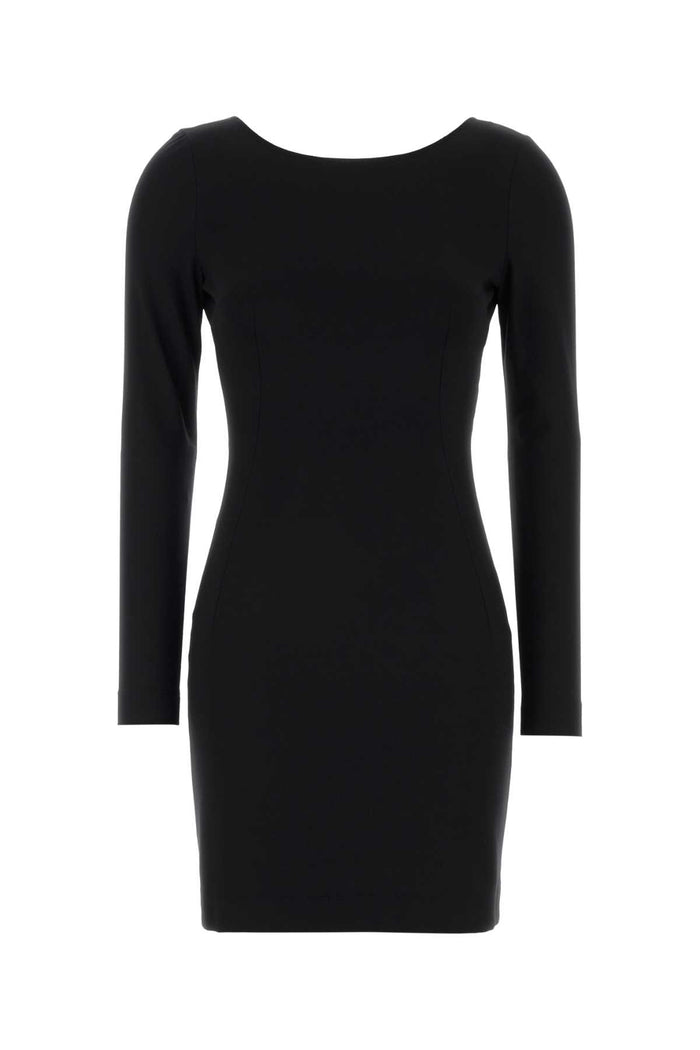 Black Stretch Viscose Blend Mini Dress Nero Abiti