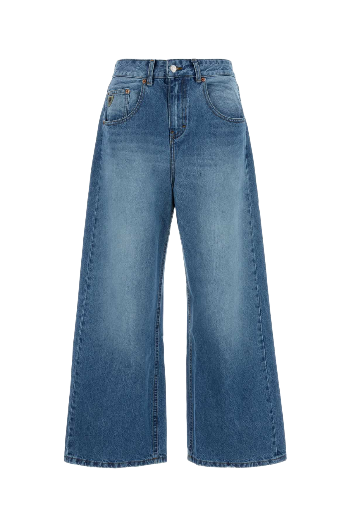 Denim Beatrix Wide-Leg Jeans Distresseddoublestone