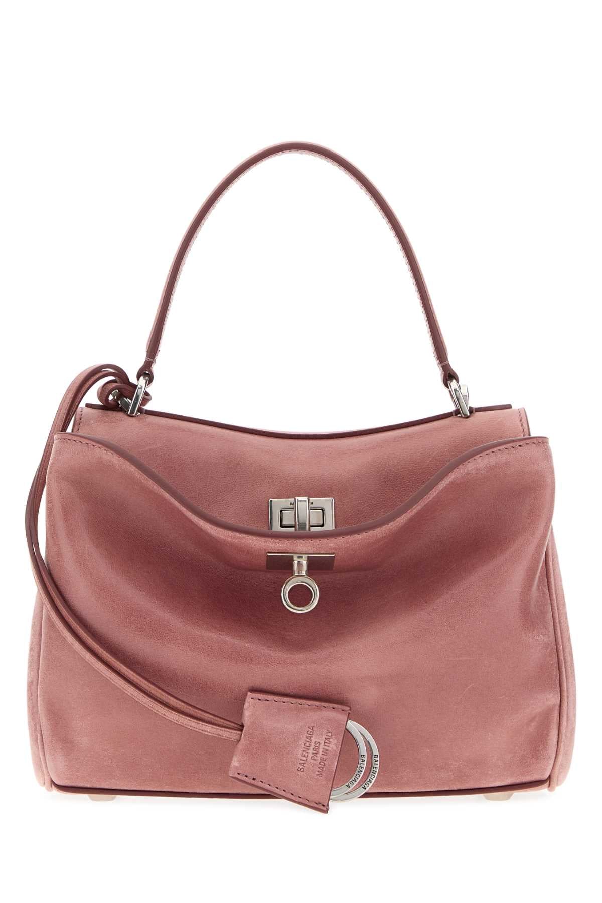 Dark Pink Leather Mini Rodeo Handbag Rosequartz Borse A Mano