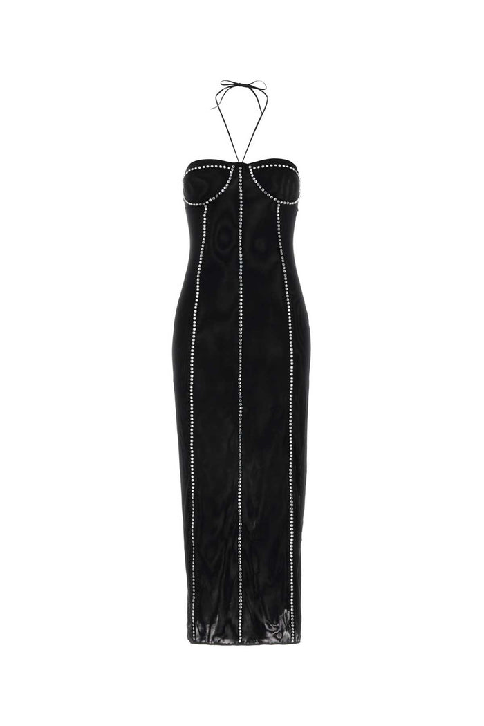 Black Stretch Tulle Dress Exterior: Nylon Elastane Abiti
