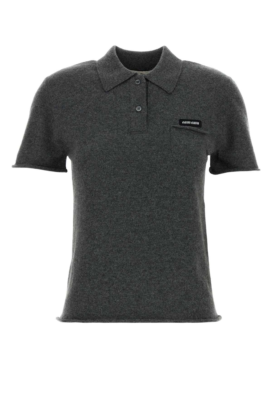 Miu Miu 100% Cashmere polo shirt in gray