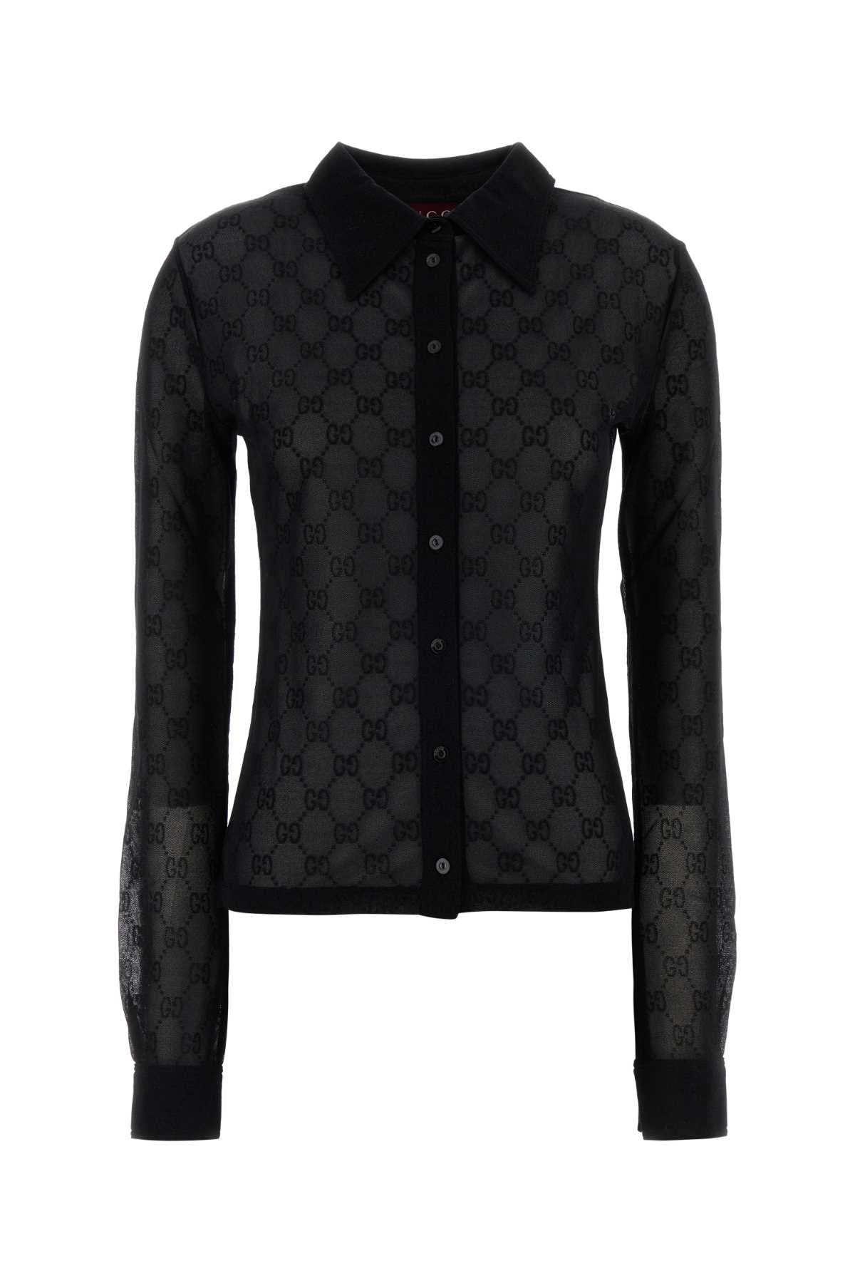 Black Gg Jersey Shirt Blackblackblack Camicie