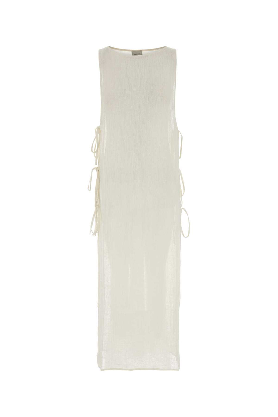 Le Kasha Cover 100% organic woven linen dress in white