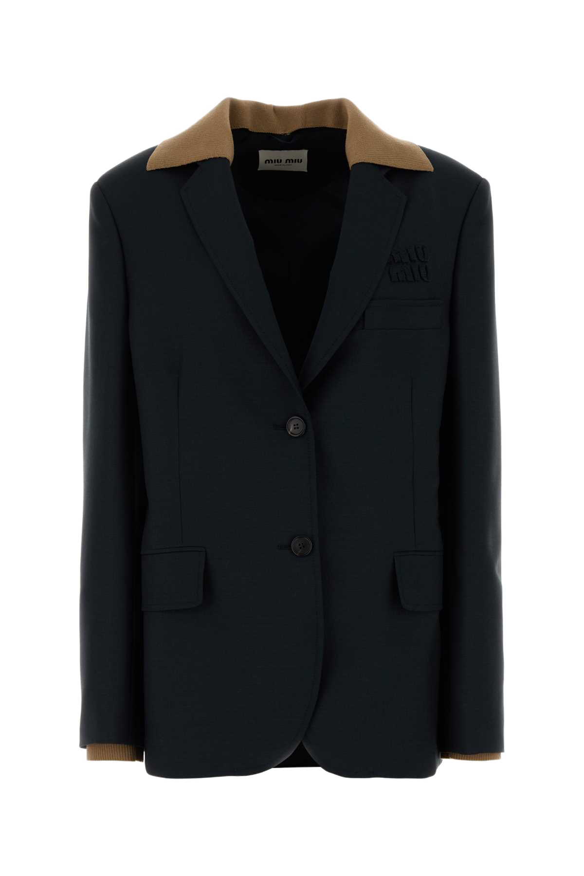 Midnight Blue Mohair Blend Oversize Blazer Divisa Giacche E Gilet