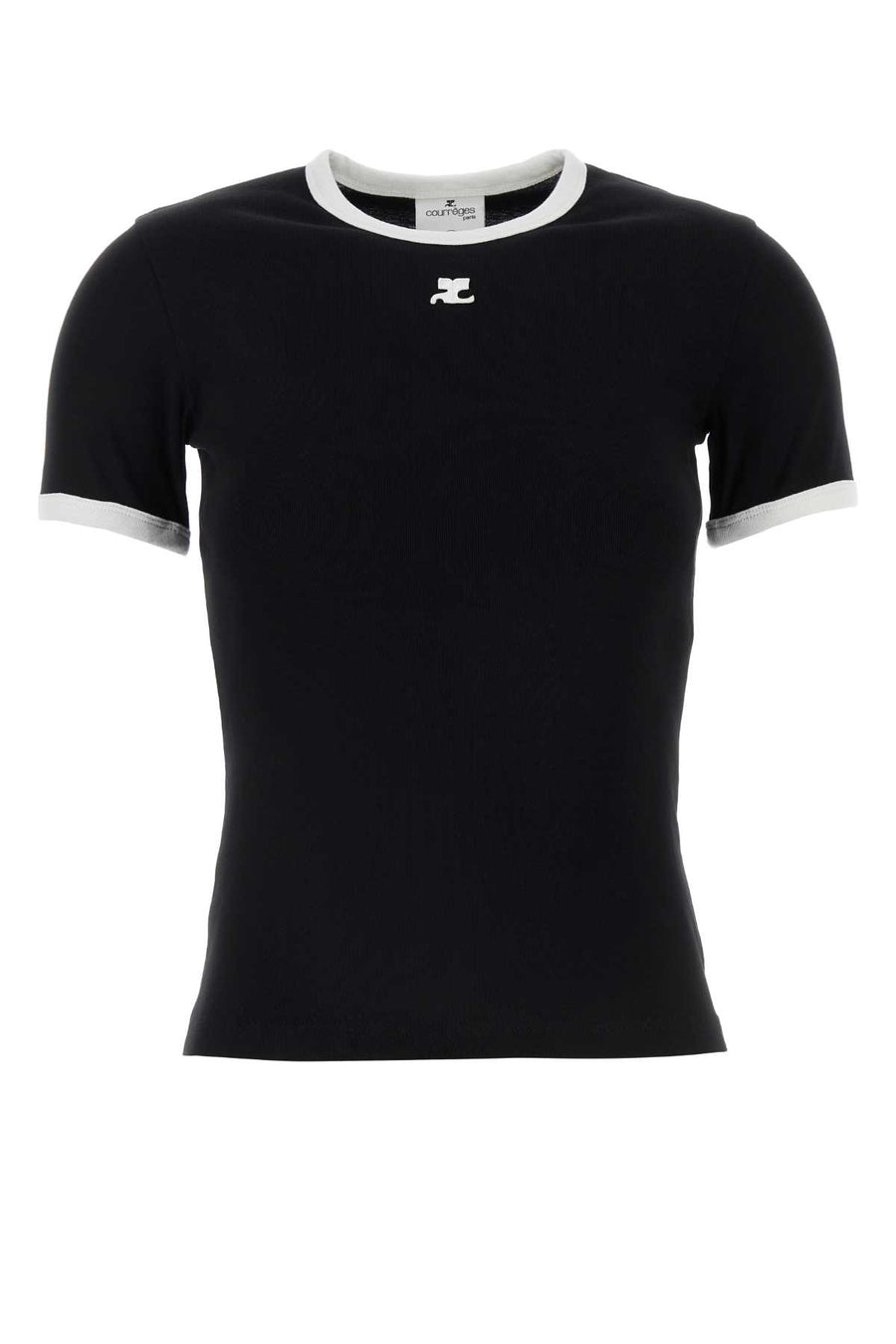 Courreges 100% Cotton t-shirt in black