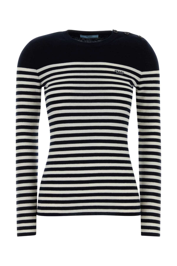 Prada 100% Virgin wool sweater in navy