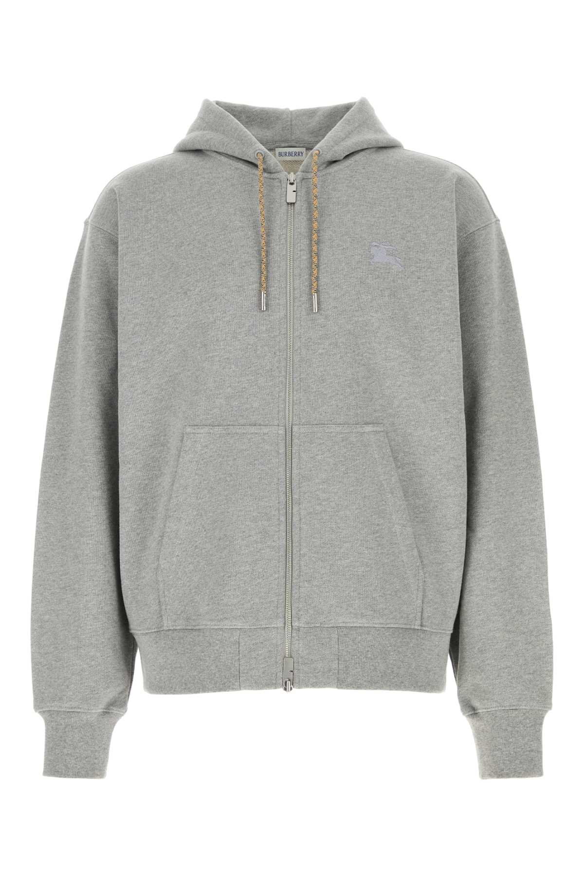 Grey Cotton Sweatshirt Palegreymelange Felpe