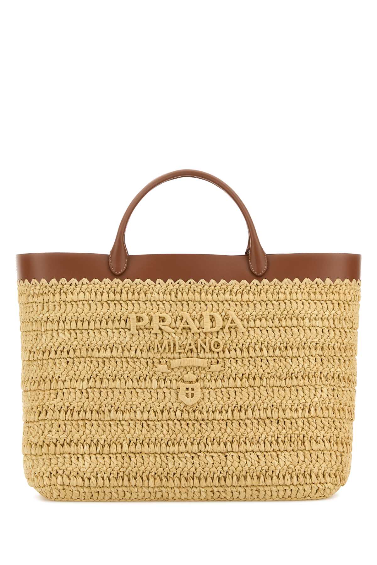 Naturale+cognac T Exterior: Raffia Leather Borse A Mano
