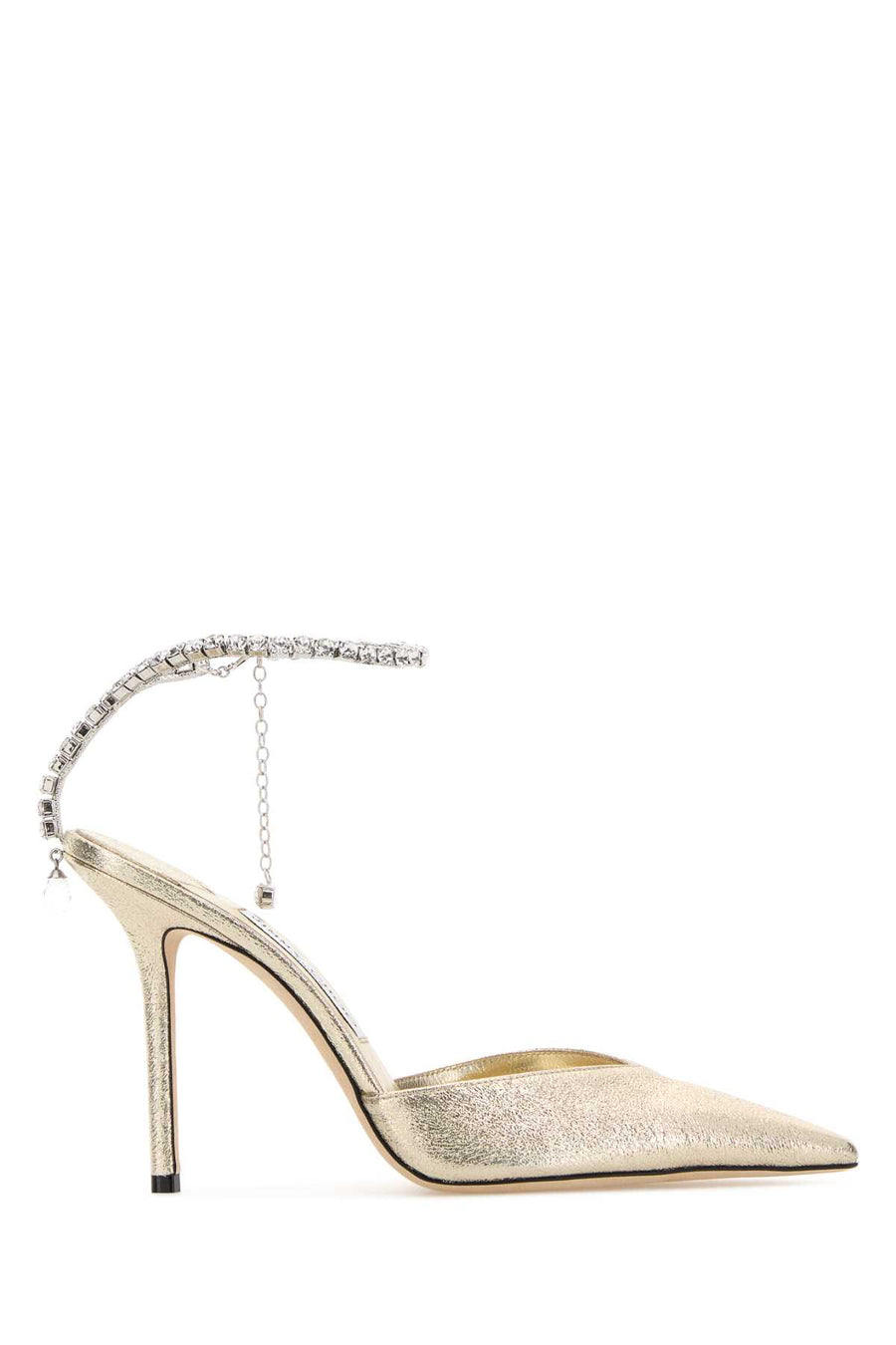Jimmy Choo Exterior: 100% Fabric; Interior: 100% Leather; Sole: Leather pump in gold