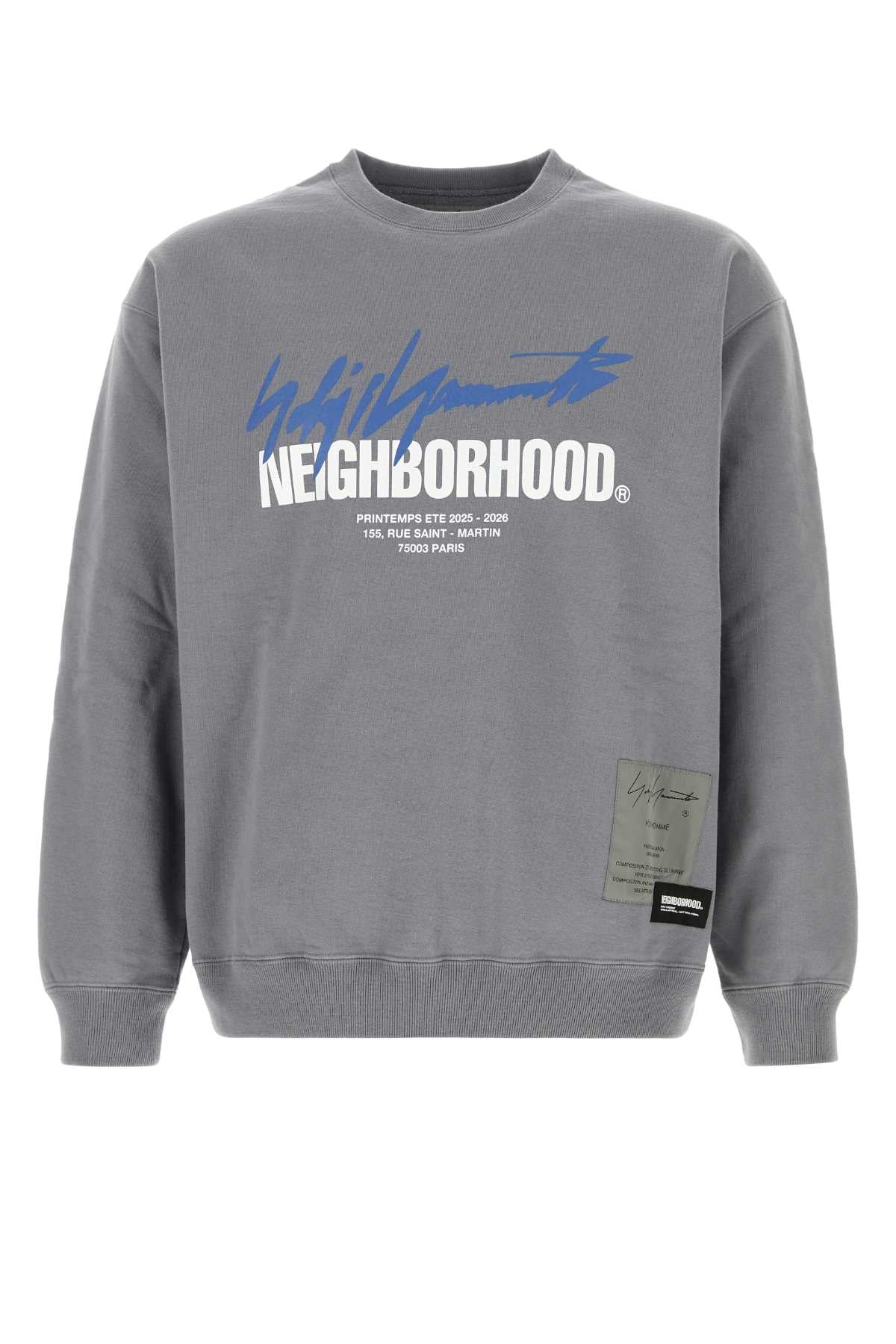 Grey Cotton Yohji Yamamoto X Neighborhood Sweatshirt Exterior: Felpe