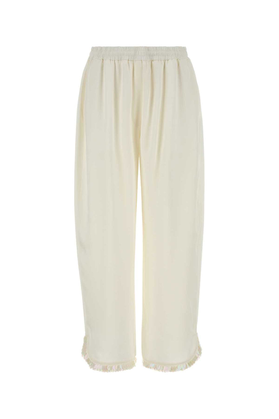 Stella McCartney Satin 73% Acetate pyjama trousers in cream