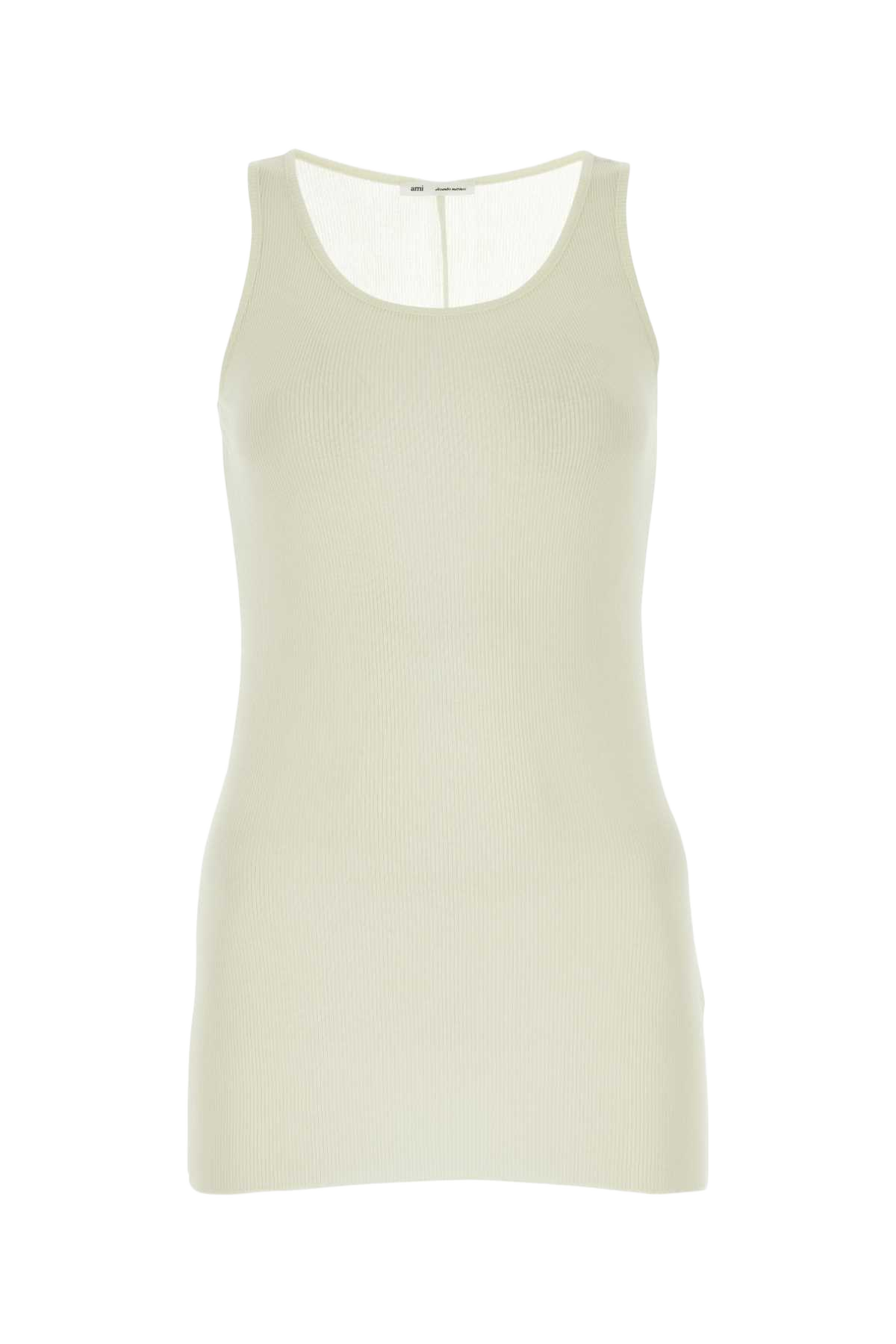 Ivory Viscose Blend Tank Top Exterior: Nylon Maglie