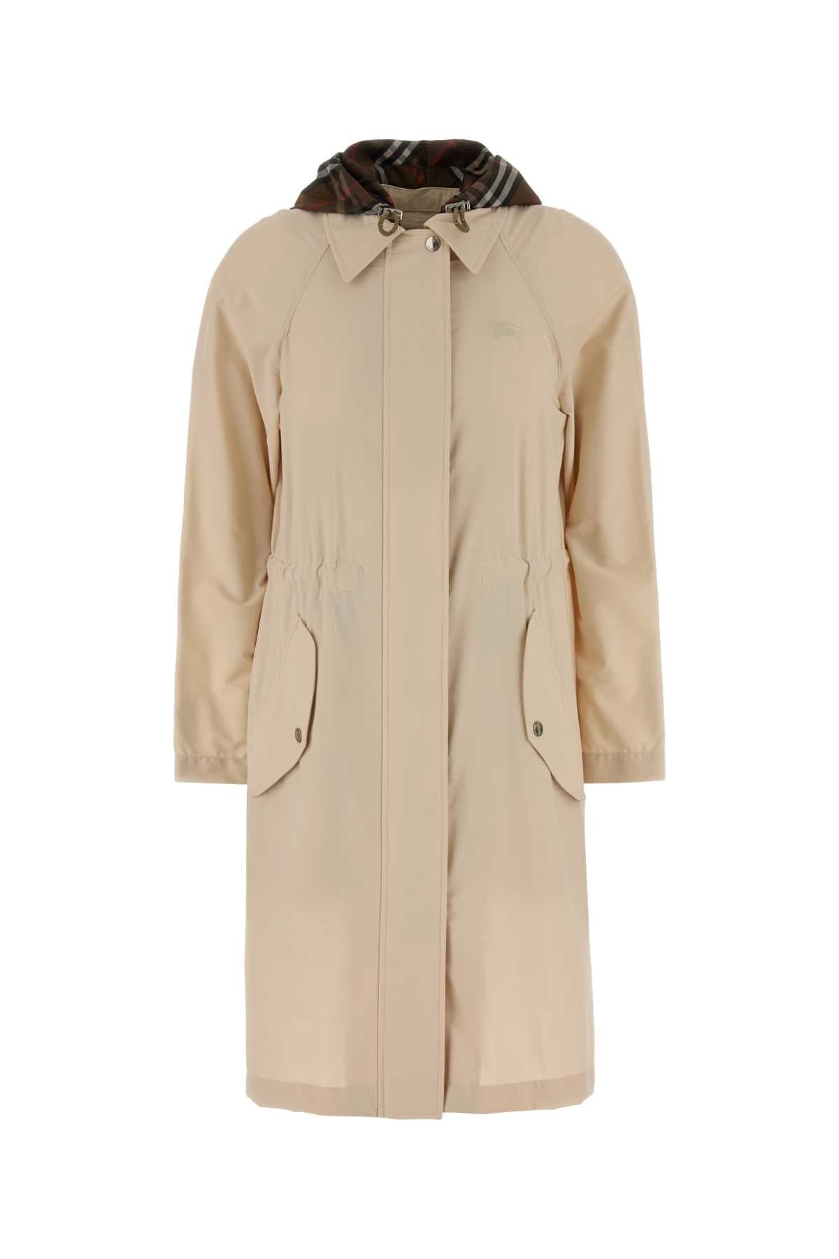 Cream Stretch Nylon Newbury Parka Coat Calicobeige Polyamide (nylon) Elastane Trench