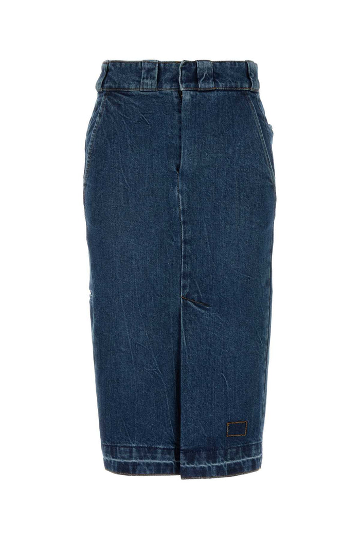Denim Skirt Vintagemediumblue Exterior: Cotton Gonne