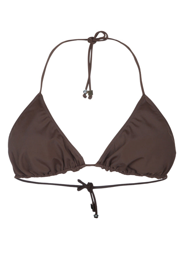 Jacquemus Haut Nylon 78% bikini top in brown