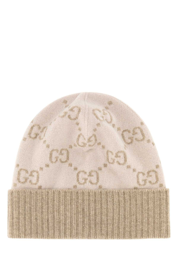Embroidered Cashmere Beanie Hat 9165 Exterior: Cuffie
