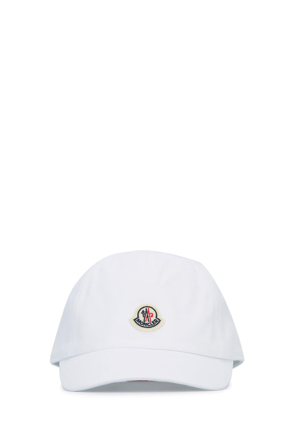 Moncler Jr BASEBALL 100% cotton baseball cap in white