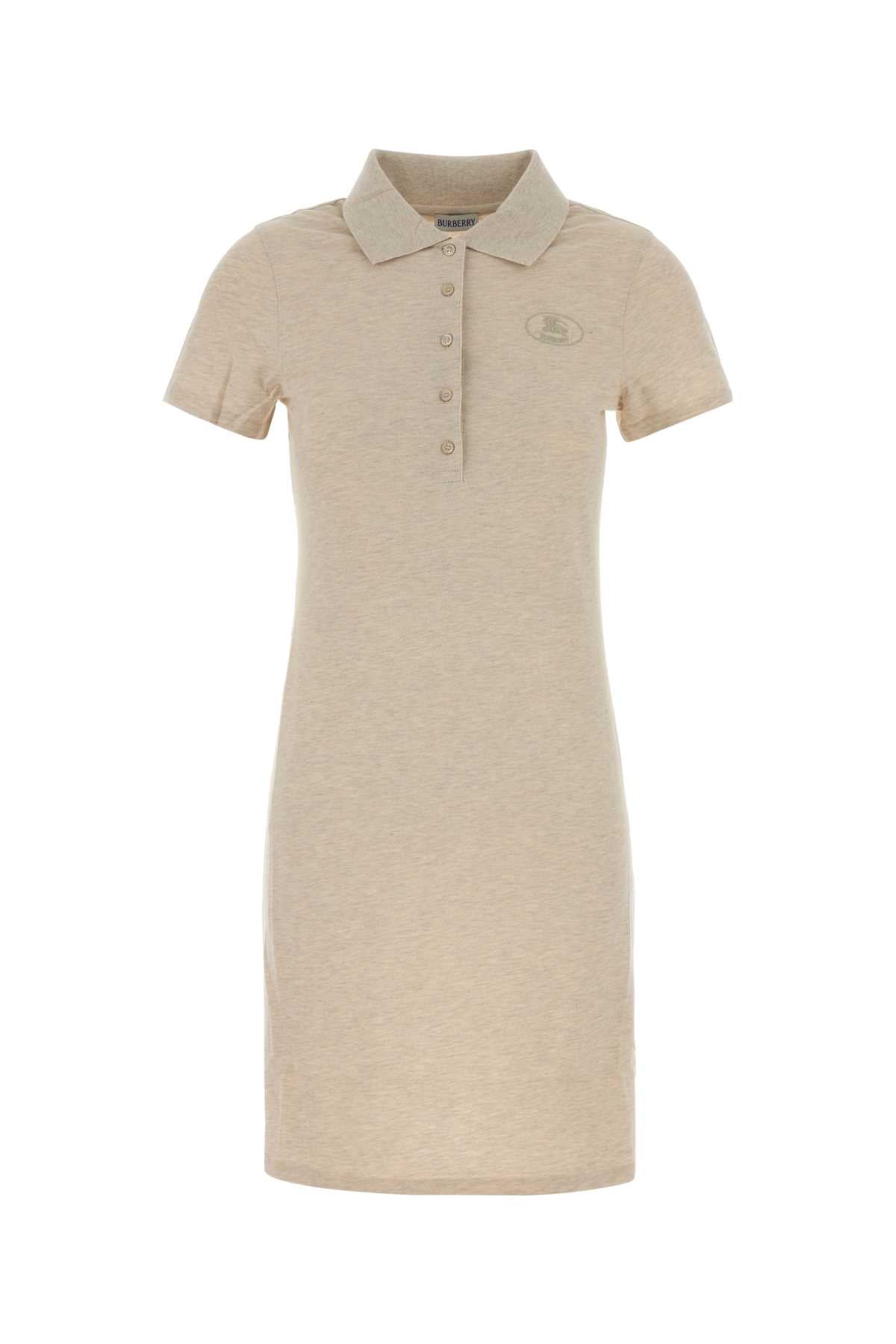 Melange Sand Piquet Polo Dress Beigemelange Cotton Elastane Abiti