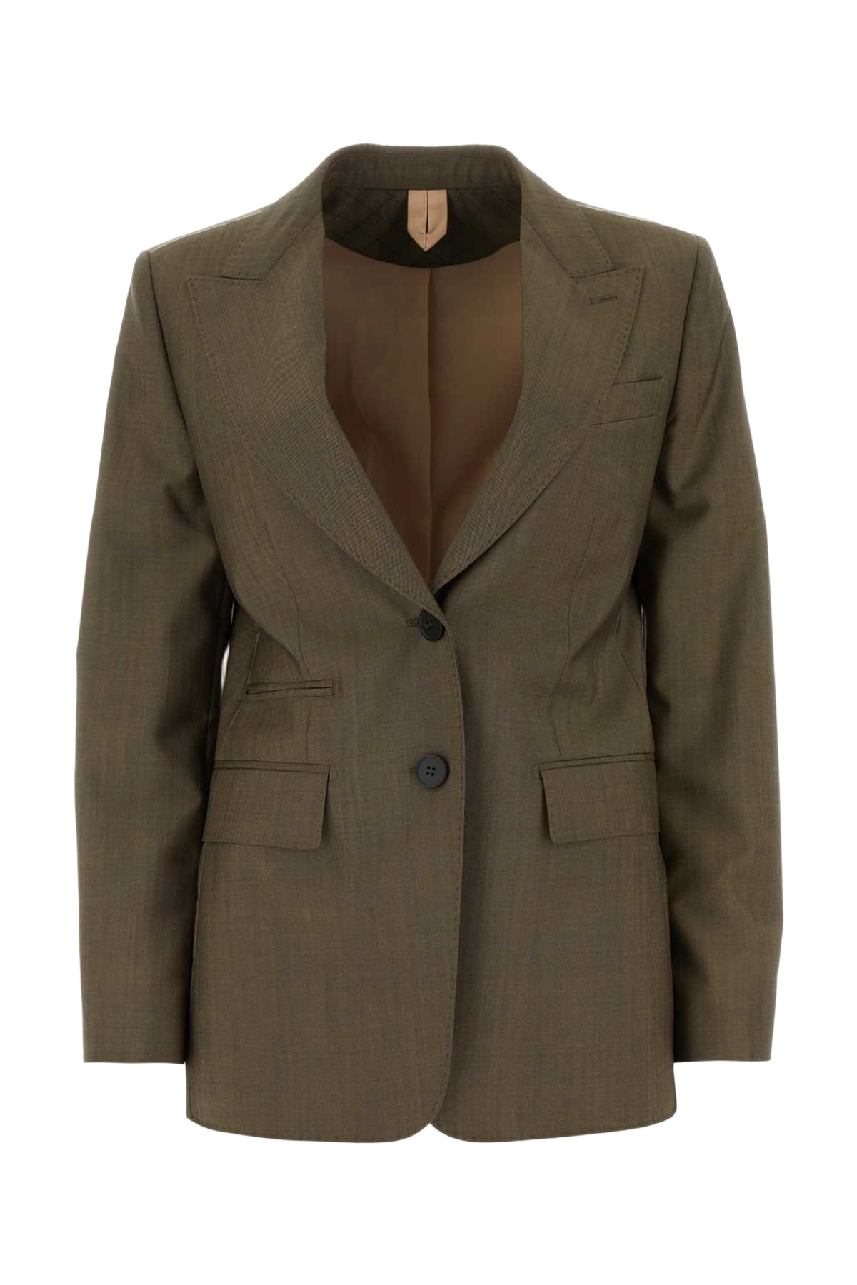 Mud Wool Blend Apice Blazer Cuoio Exterior: Virgin Mohair Giacche E Gilet