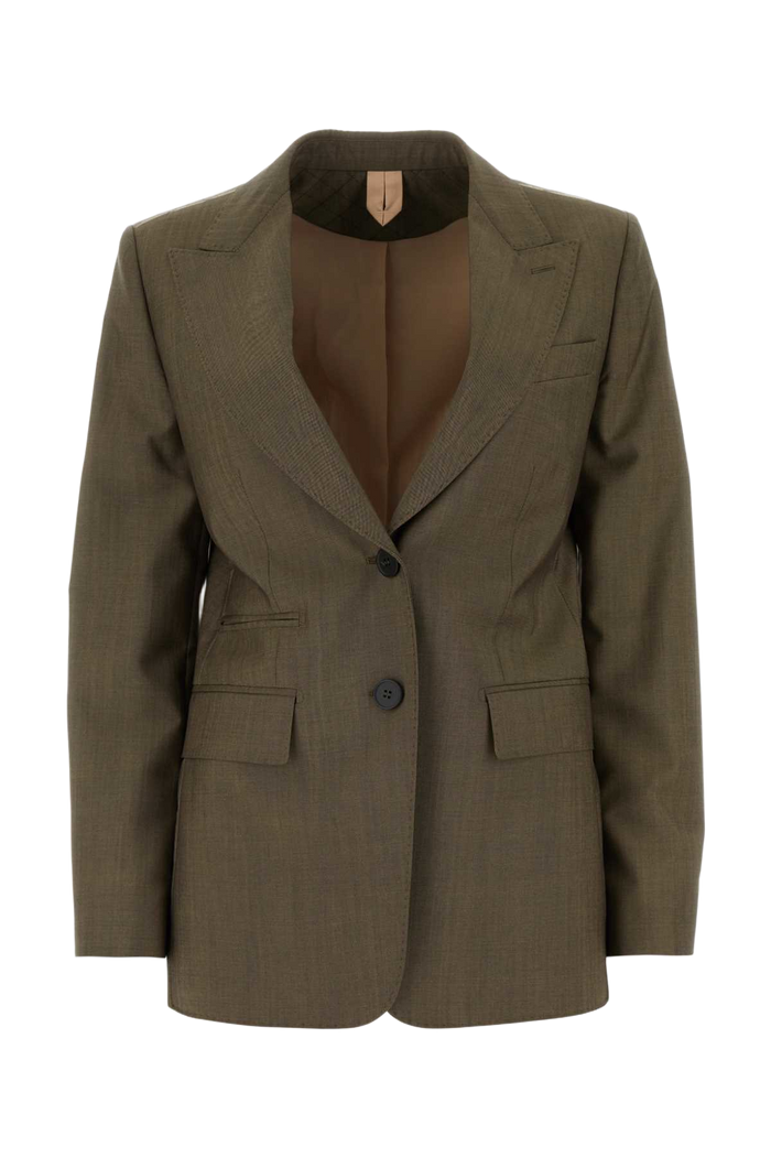 Mud Wool Blend Apice Blazer Cuoio Exterior: Virgin Mohair Giacche E Gilet
