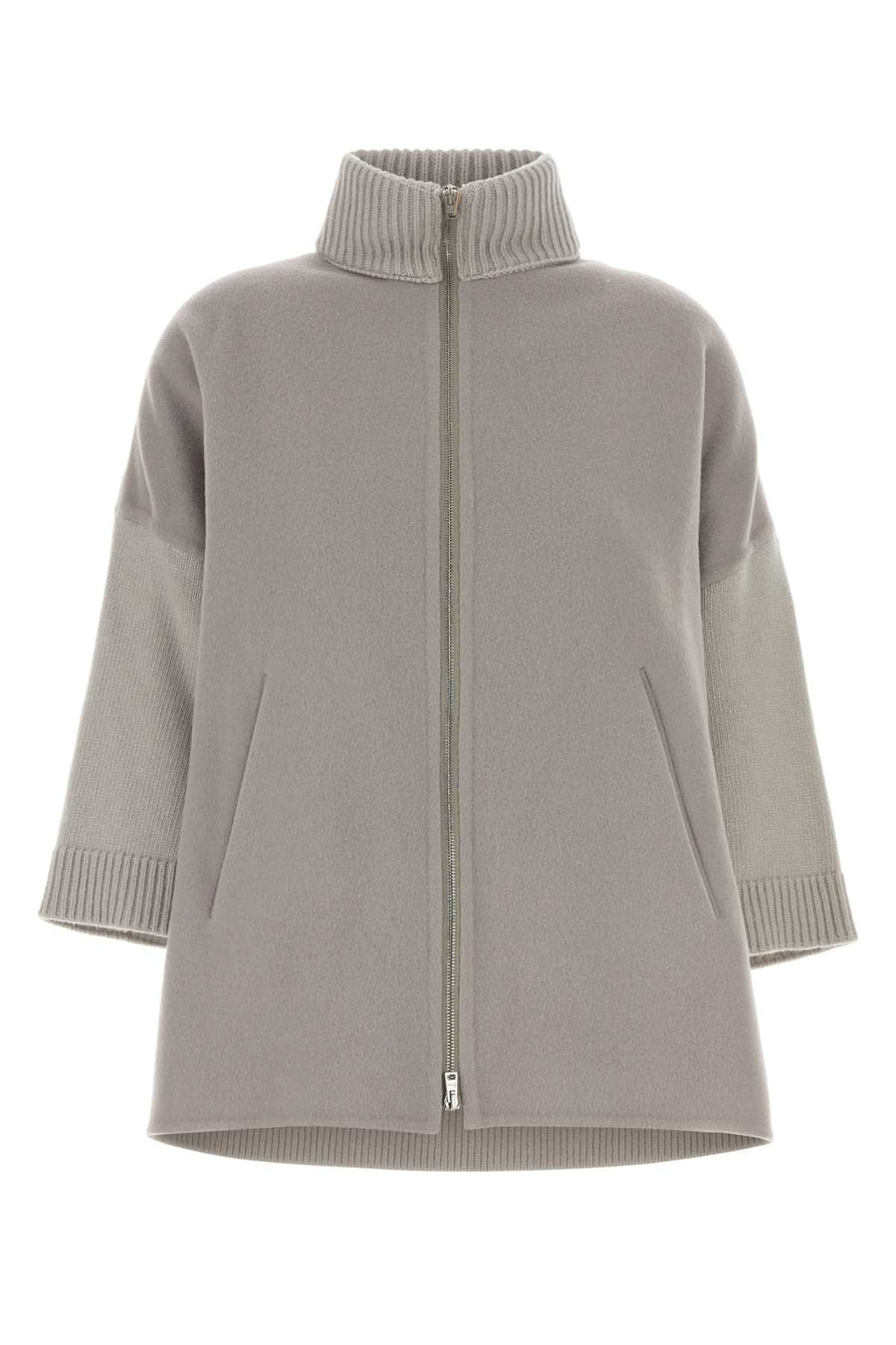 Grey Flannel And Wool Cardigan Chantilly Giubbini