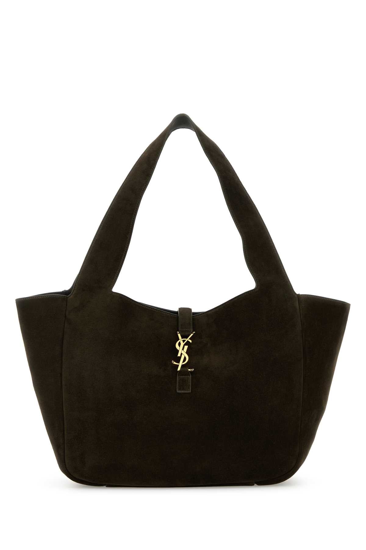 Khaki Suede Leather Le 5 Ã 7 Bea Shopping Bag Light Musk Borse A Mano