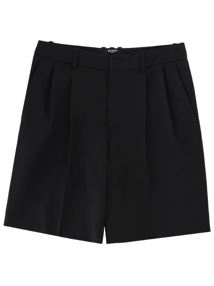 Wool Tailored Shorts Black Virgin