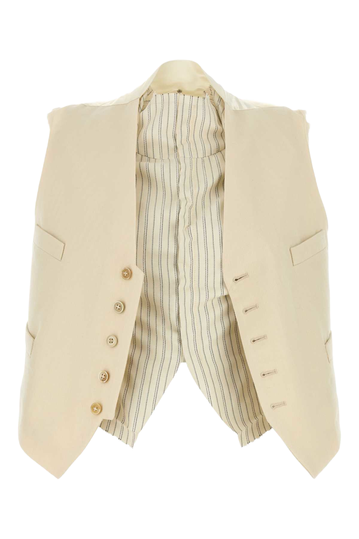 Cream Wool Vest Ecru Giacche E Gilet