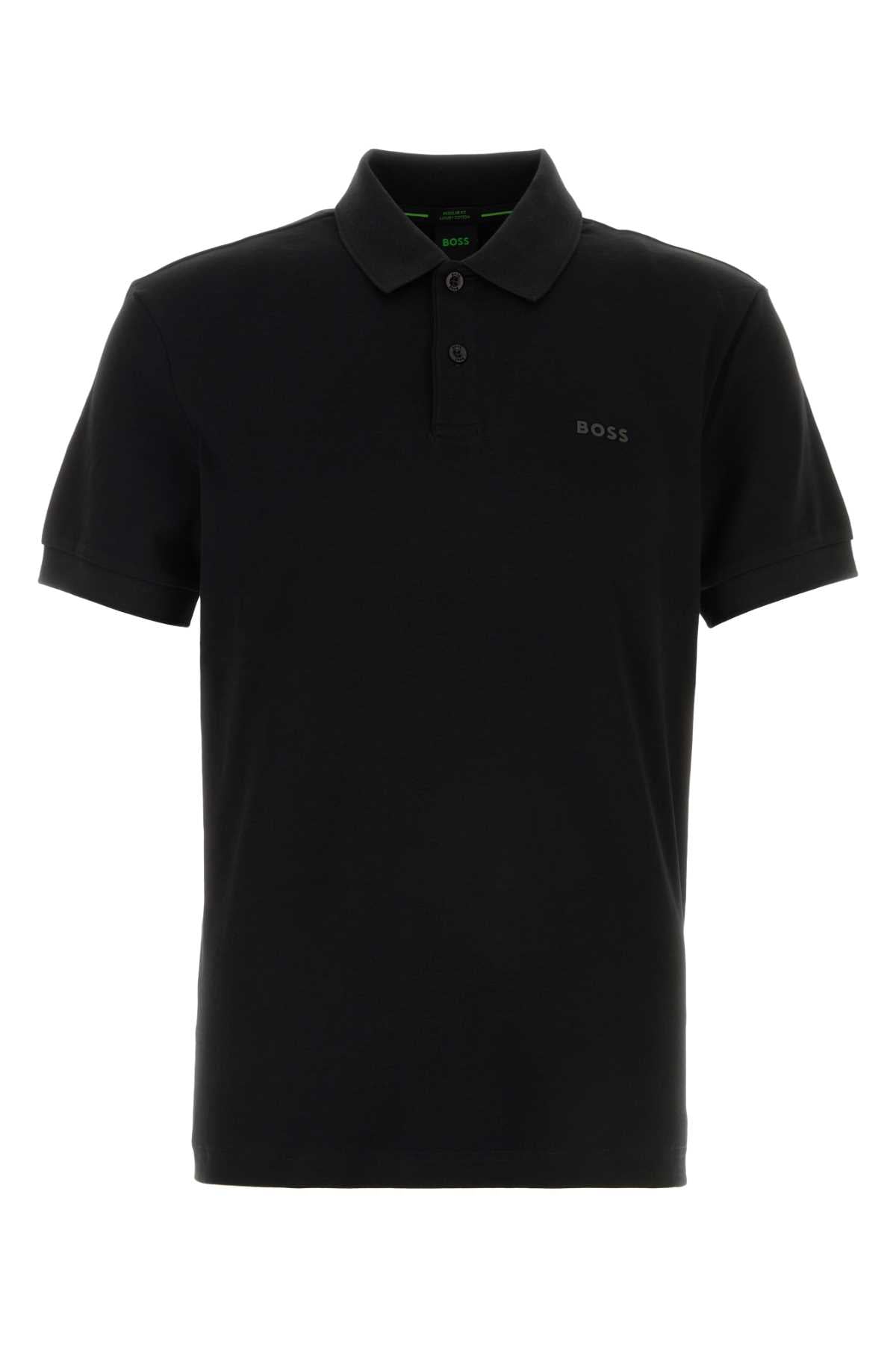 Black Cotton Polo Shirt