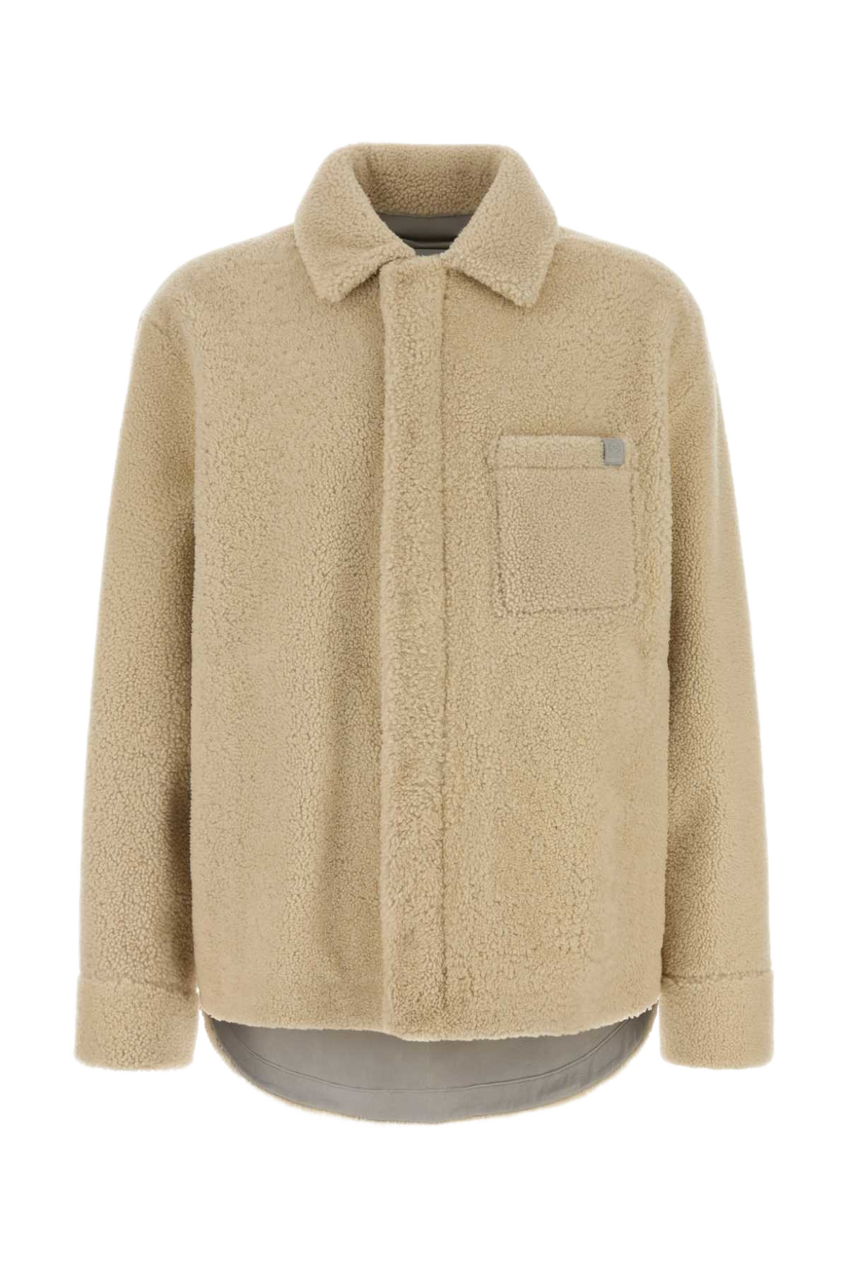 Ivory Shearling Jacket Lightgrey Exterior: Giacche E Gilet
