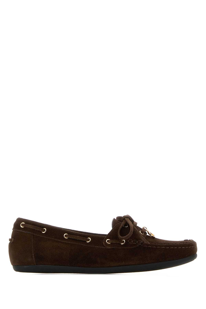Dark Brown Suede Flippy Loafers Giove Mocassini