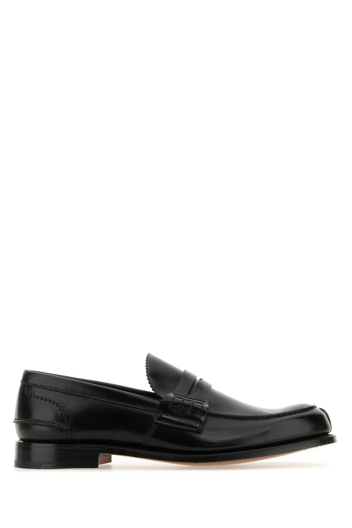 Black Leather Pembrey Loafers Vitello Mocassini