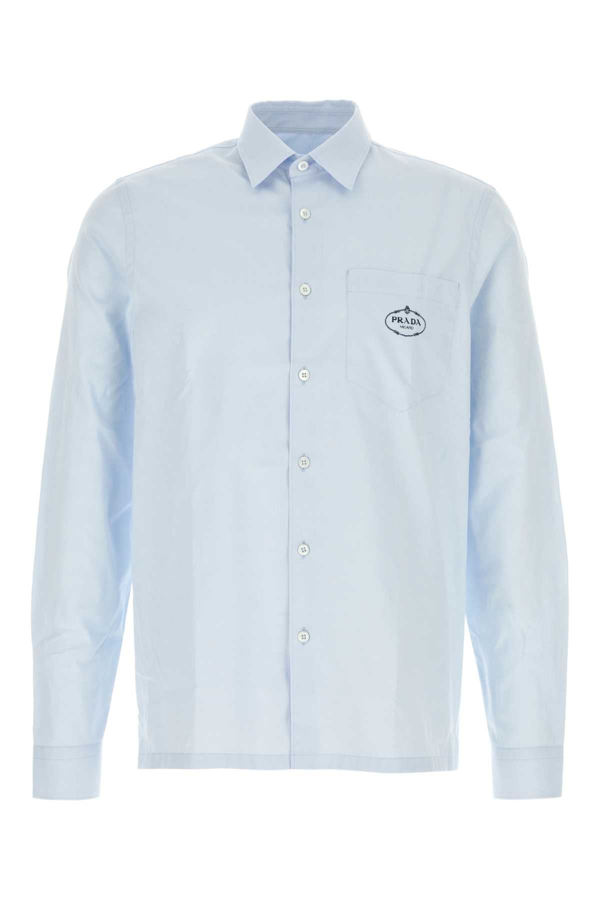 Pastel Light Blue Poplin Shirt Cielo Co-trochus Niloticus Camicie