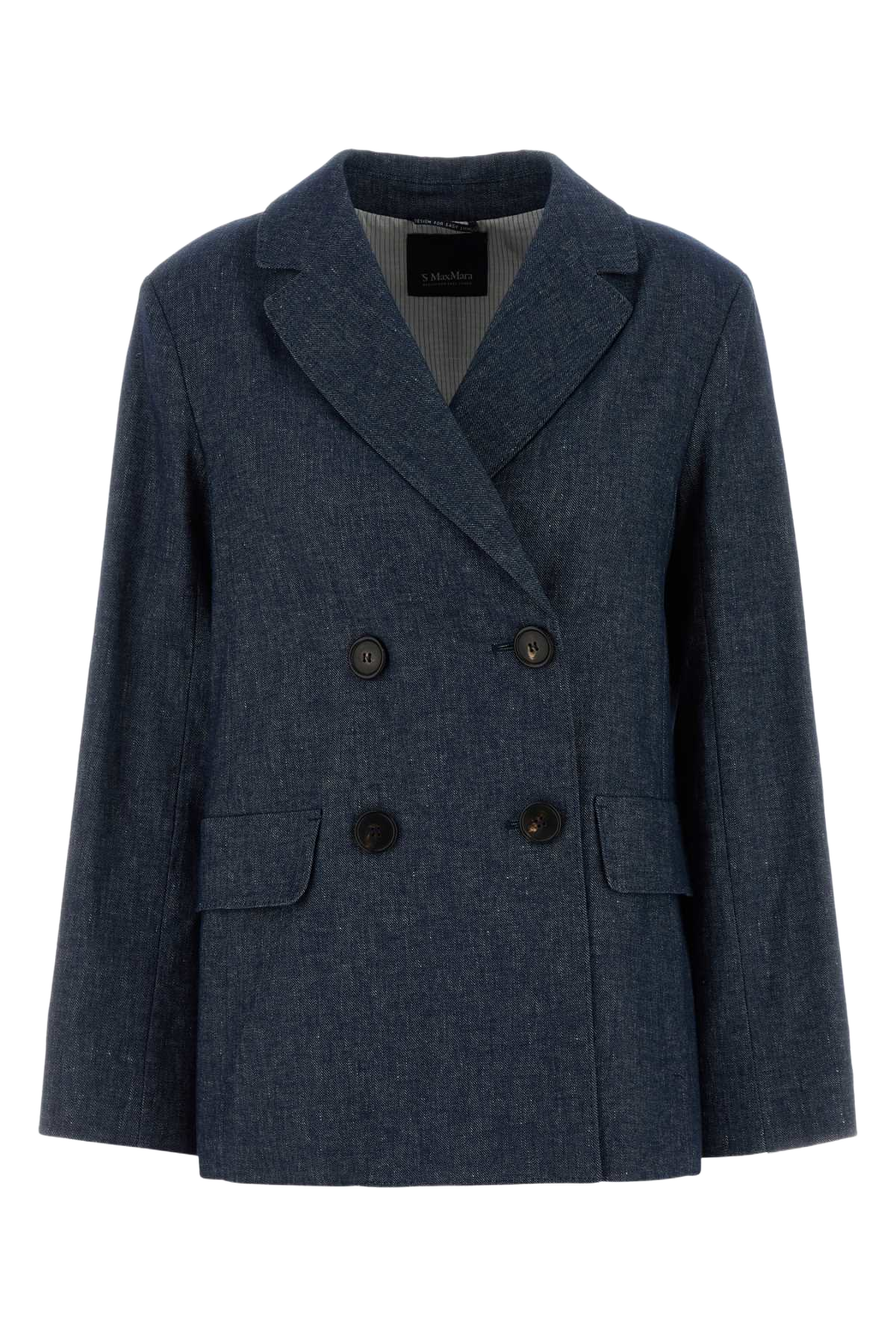 Stretch Denim Nero Blazer Blu Marino Giacche E Gilet