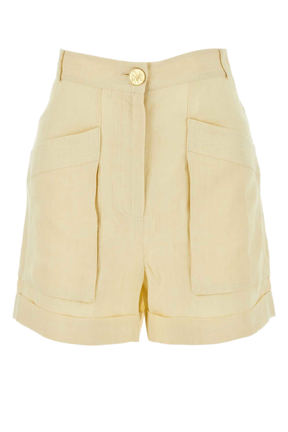 Ivory Linen Ashraf Shorts Yellow Exterior