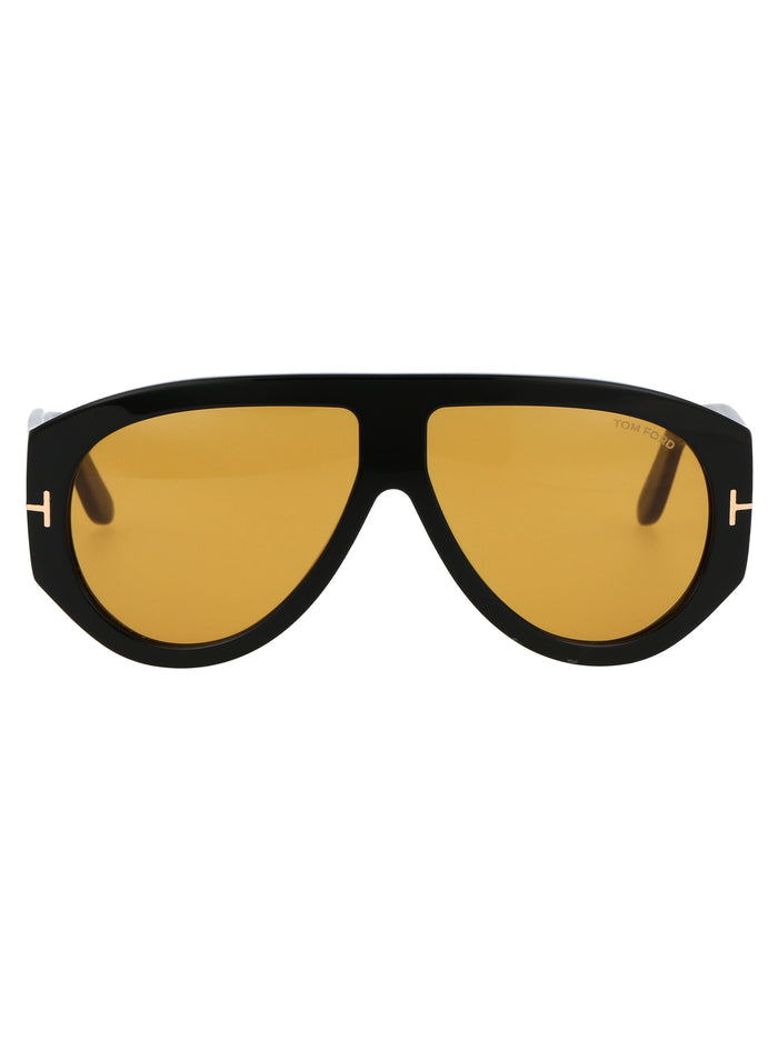 Nero Lucido / Marrone Acetate Sunglasses
