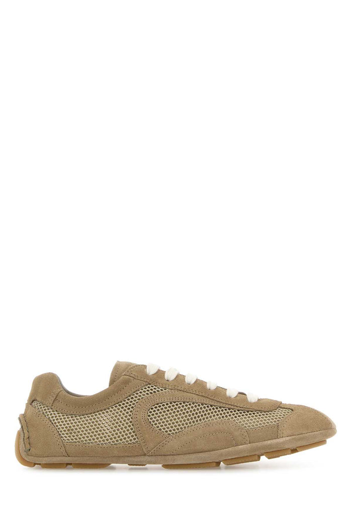 Beige Suede And Mesh Montecarlo Sneakers Deserto