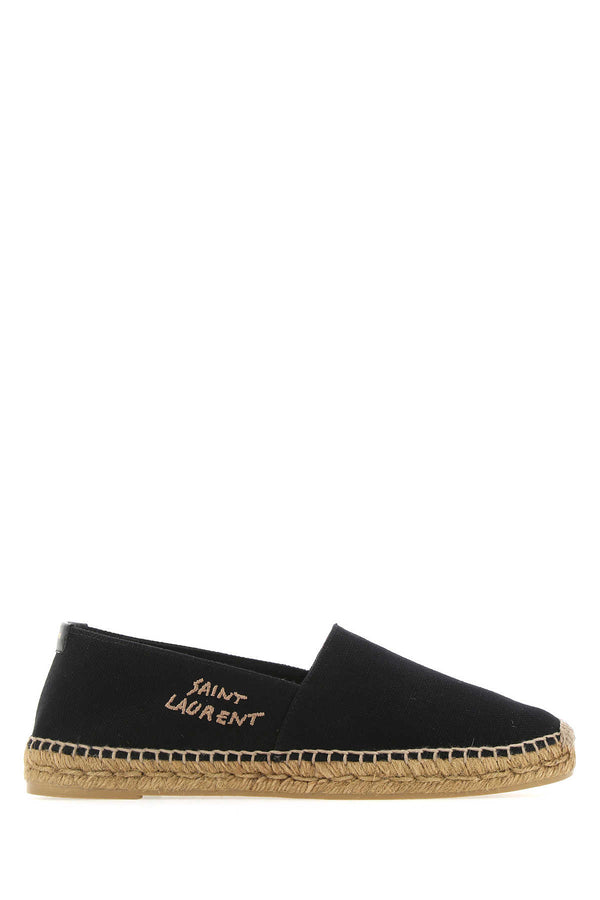 Saint Laurent Exterior: 48% Cotton 48% Linen 4% Polyurethane; Interior: 100% Leather 100% Cord; Sole: Rubber espadrille in black