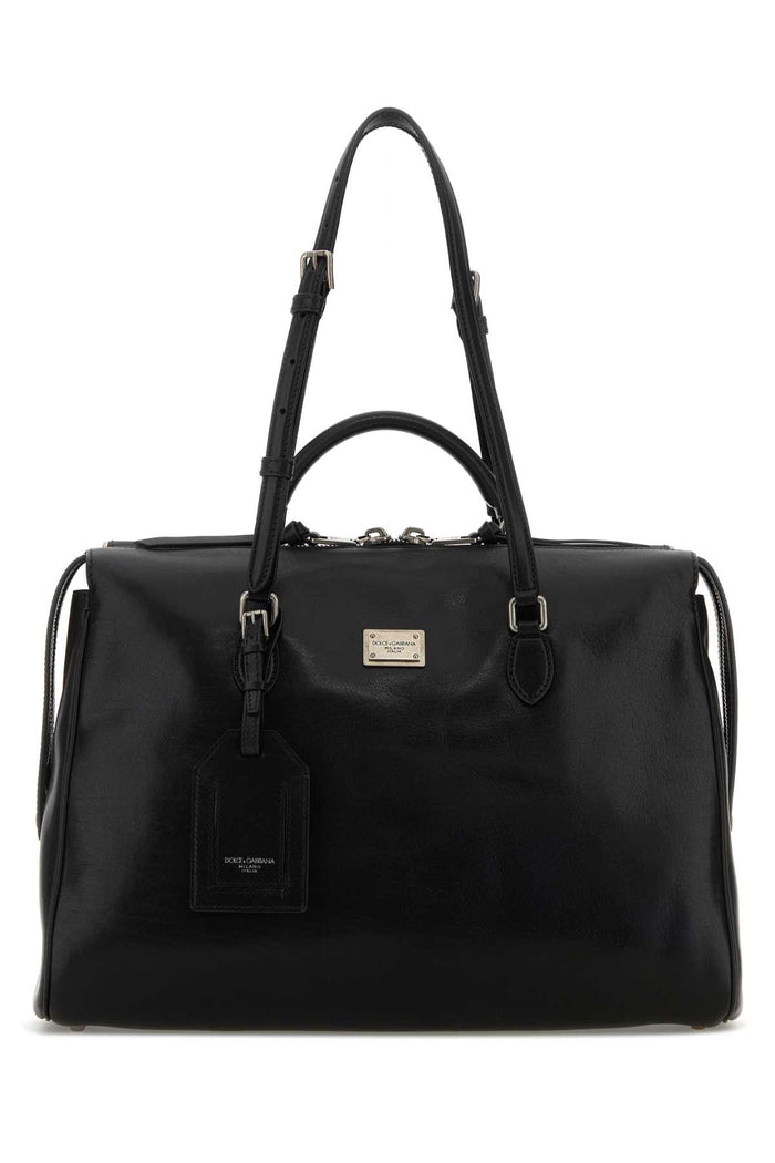 Black Leather Vittoria Handbag Nero Borse A Mano