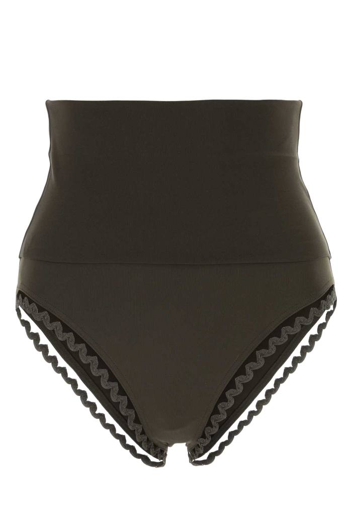 Dark Brown Stretch Nylon Bikini Bottom Volcan Exterior: Elastane Costumi Da Bagno