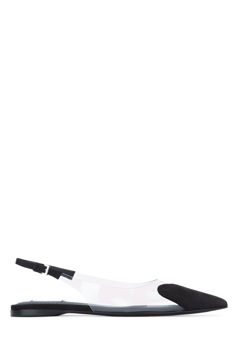 Flat Slingbacks Noir Raffia Ballerine