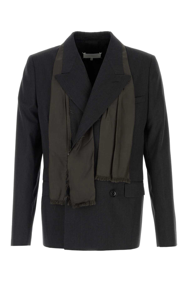 Maison Margiela Exterior: 100% Virgin wool blazer in gray