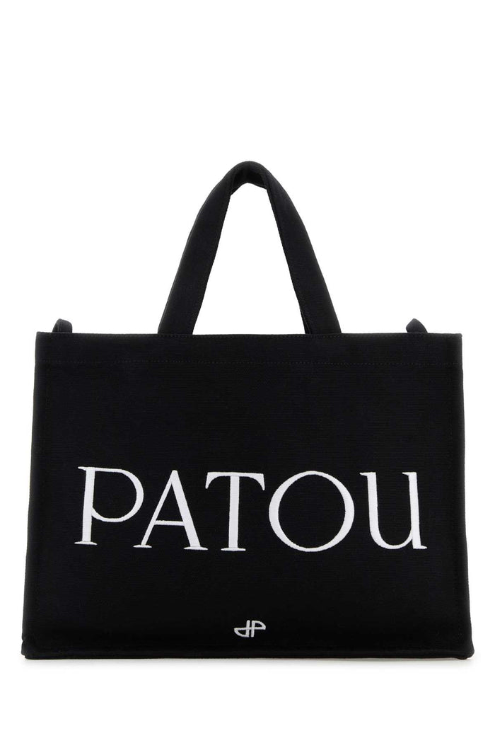 Black Canvas Shopping Bag Exterior: Cotton Borse A Mano