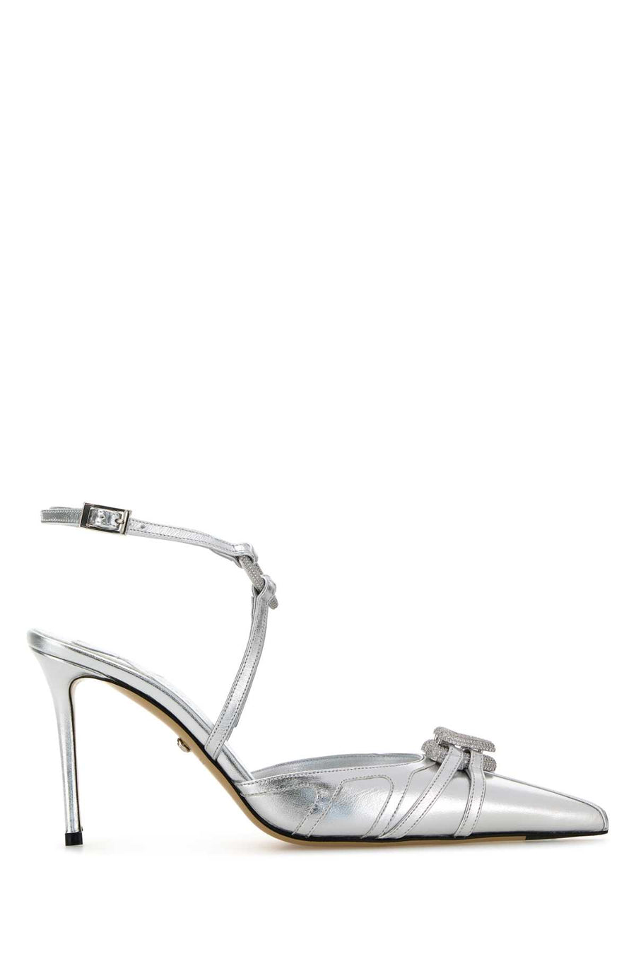 Mach&Mach Heart Exterior: 100% Nappa leather heel in silver