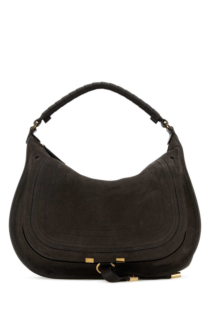 Charcoal Suede Marcie Shoulder Bag Kohlbrown Borse A Mano