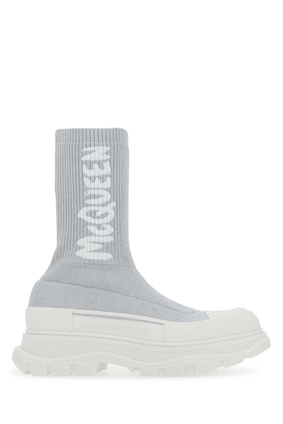 Grey Stretch Nylon Tread Slick Sneakers 8291